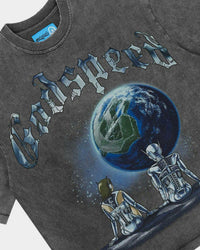 Godspeed Artificial Love II NG Tee Grey, side view of the washed grey tee