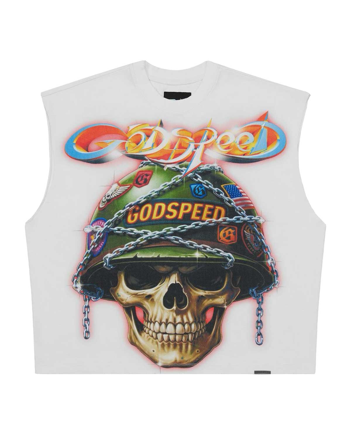 Godspeed Badges Of Honor Sleeveless Tee White