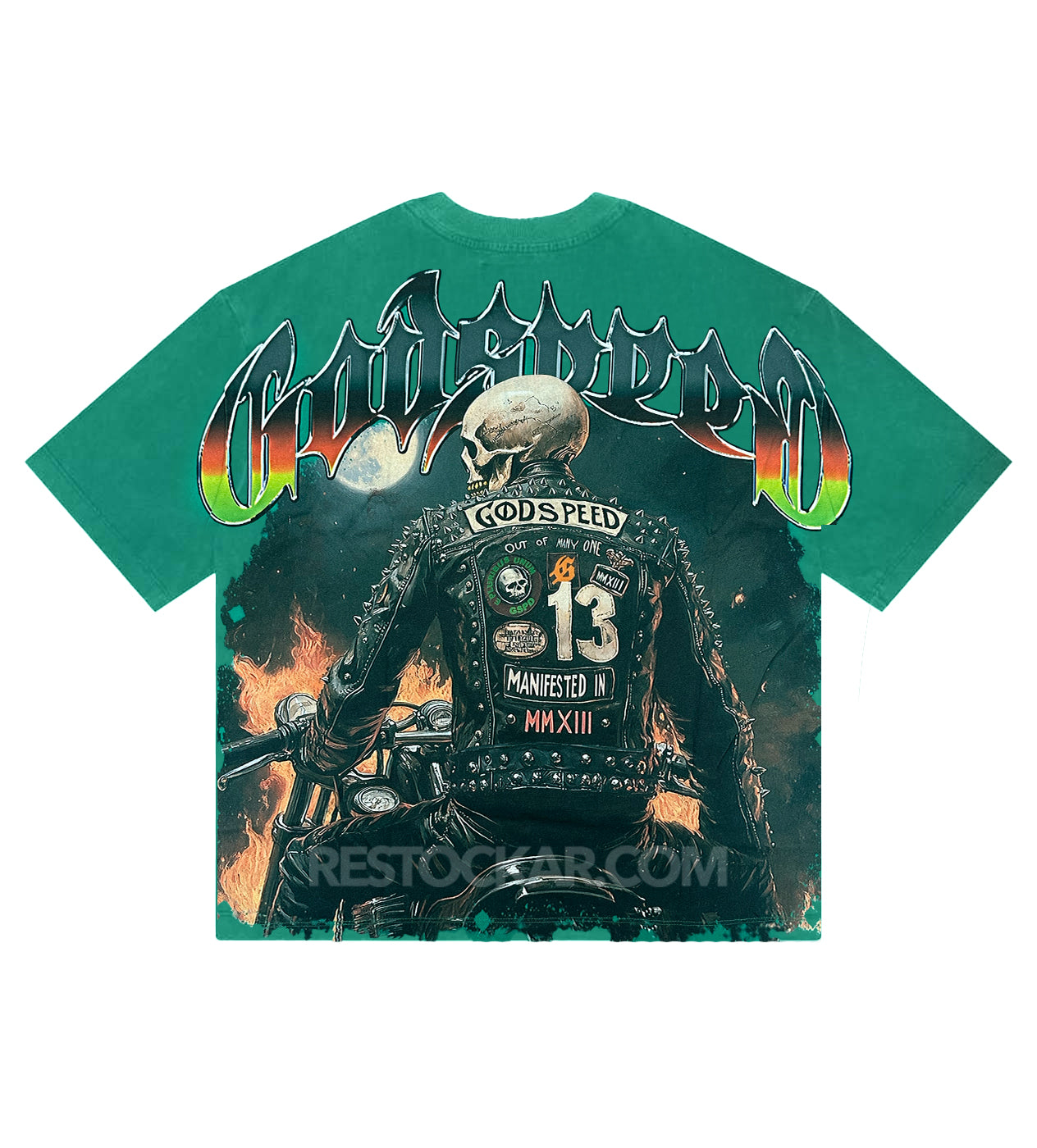 Godspeed Biker Nation Tee Shamrock Green