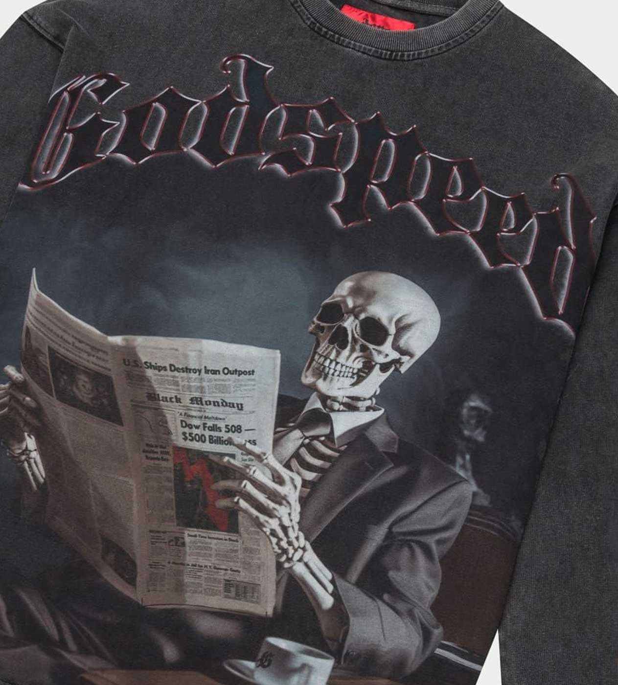 Godspeed Black Monday L/S Tee Washed Grey – Restock AR