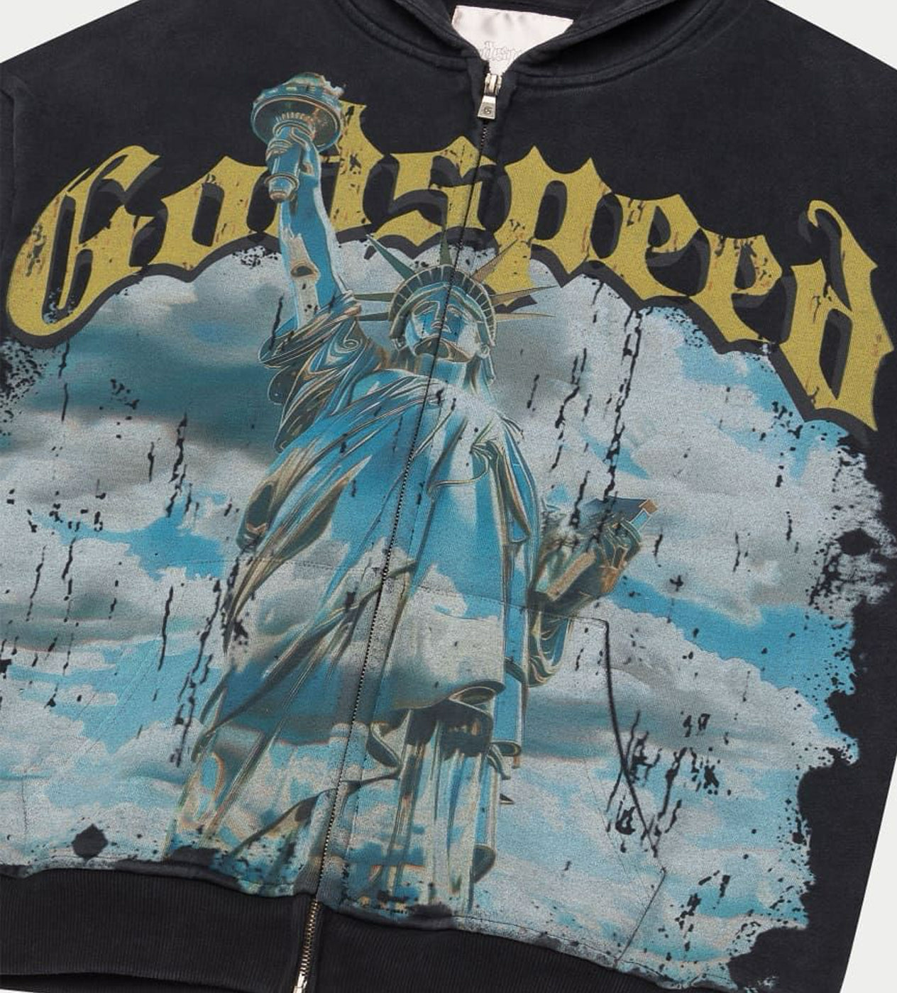 Godspeed Chrome Liberty Zip Up Hoodie Washed Black