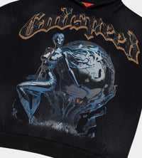 Godspeed Chrome Seduction Hoodie Black Wash front view detailed