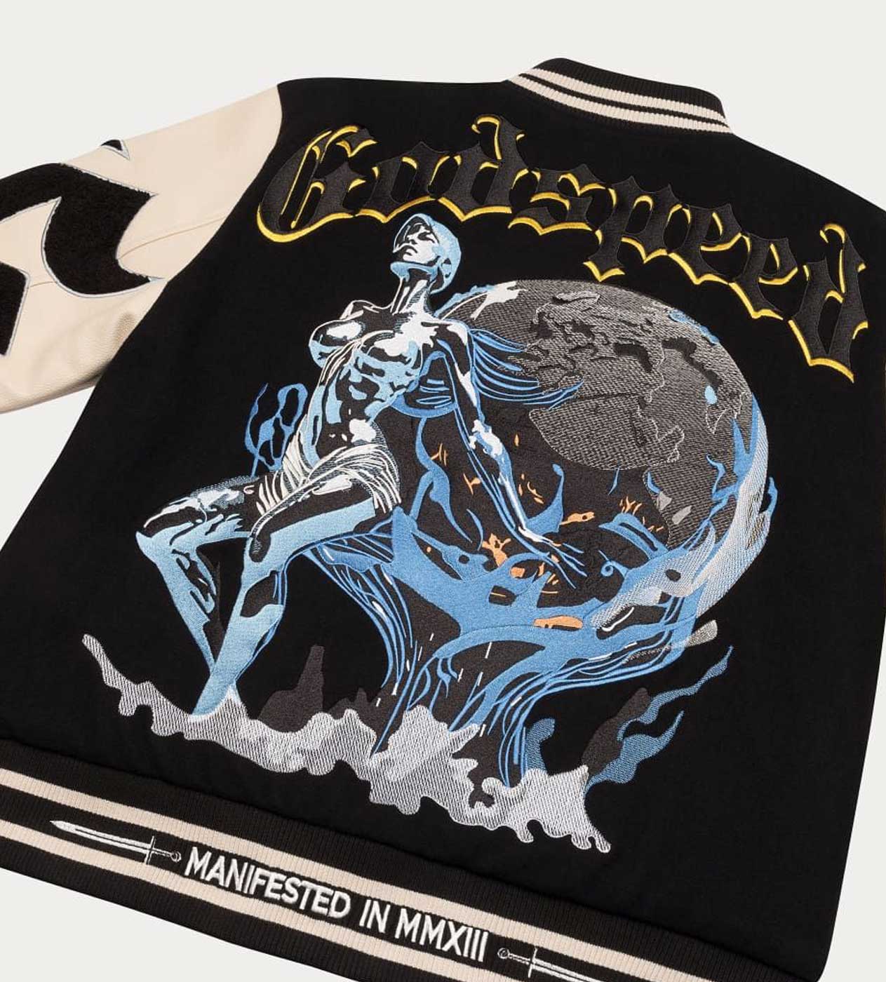 Godspeed Chrome Seduction Varsity Jacket Black/Cream – Restock AR
