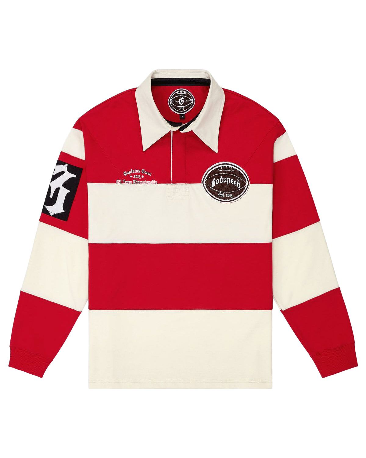 Godspeed Classic Field Rugby Shirt Off White/Red