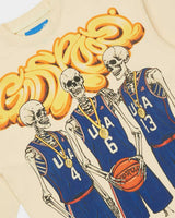 Godspeed Dream Team II NG L/S Tee bone, close-up detail view of the front graphic