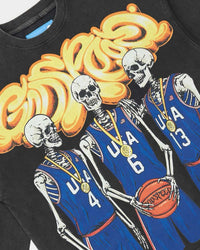 Godspeed Dream Team NG L/S Tee black, close-up detail view of the front graphic