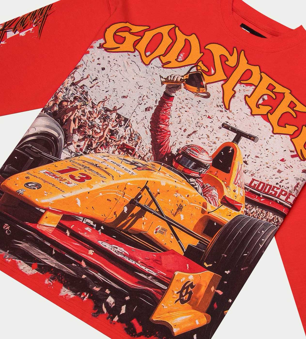 Godspeed F1 Finish Line L/S Tee Red