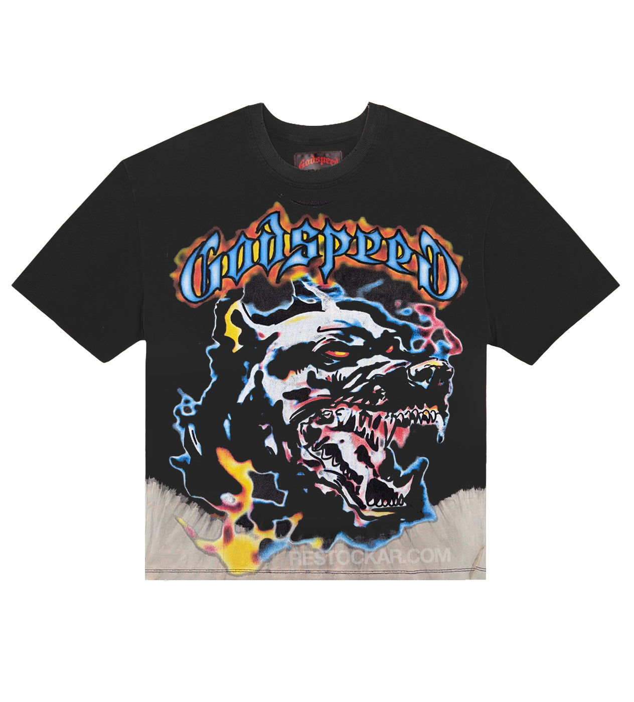 Godspeed Off the Leash Tee Black Bleached Wash