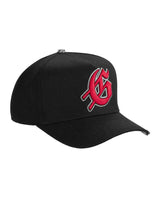 Godspeed Forever Insignia Hat black/red, side view of the black crown and brim