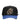 Godspeed Forever Insignia Hat blue/orange, black cotton snapback with a royal blue brim and orange-outlined gothic G, front view