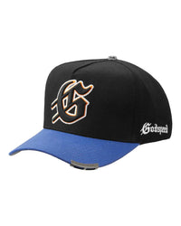 Godspeed Forever Insignia Hat blue/orange, opposite side view with the Godspeed side script