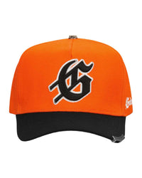 Godspeed Forever Insignia Hat orange/black, orange cap with black Old-English G logo, front view