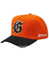 Godspeed Forever Insignia Hat orange/black, side view of the orange crown and black brim