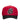 Godspeed Forever Insignia Hat red/black, red cotton snapback with a black gothic G insignia and black brim, front view