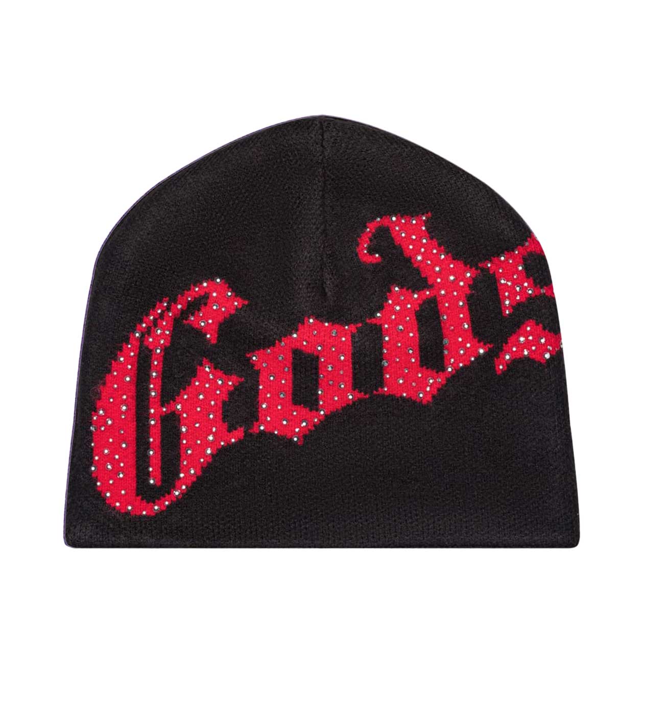 Godspeed Forever OG Logo Studded Beanie Black/Red front view