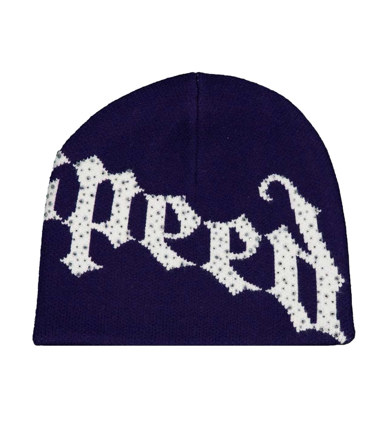 Godspeed Forever OG Logo Studded Beanie Navy/White