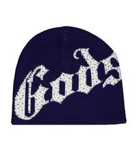 Godspeed Forever OG Logo Studded Beanie Navy/White