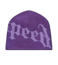 Godspeed Forever OG Logo Studded Beanie Purple back view