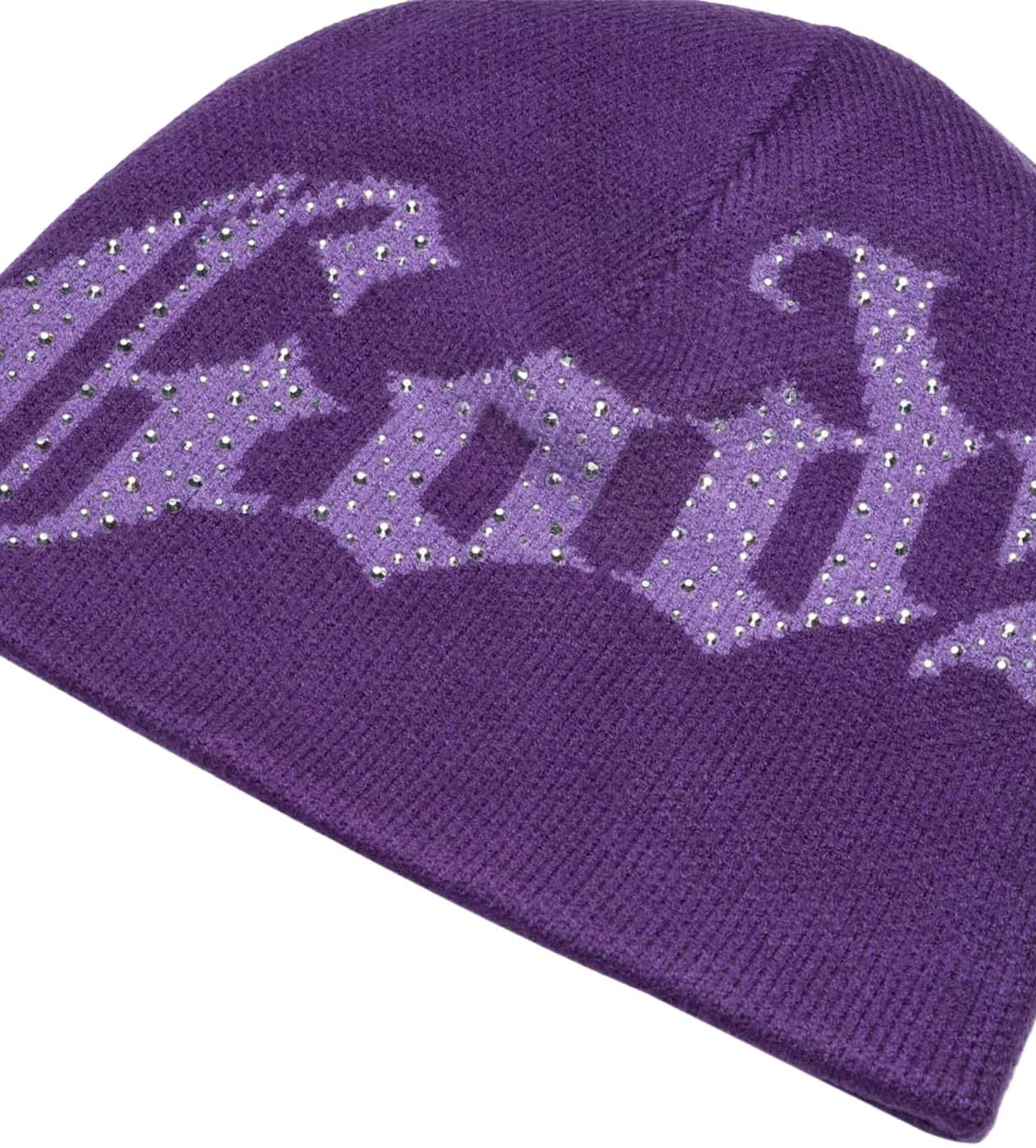 Godspeed Forever OG Logo Studded Beanie Purple front detailed view