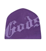 Godspeed Forever OG Logo Studded Beanie Purple front view