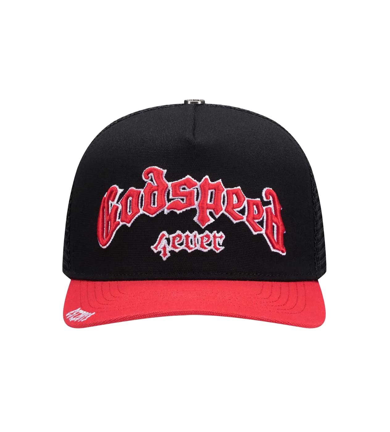 Godspeed Forever Trucker Black/Red/White (Snapback) front facing