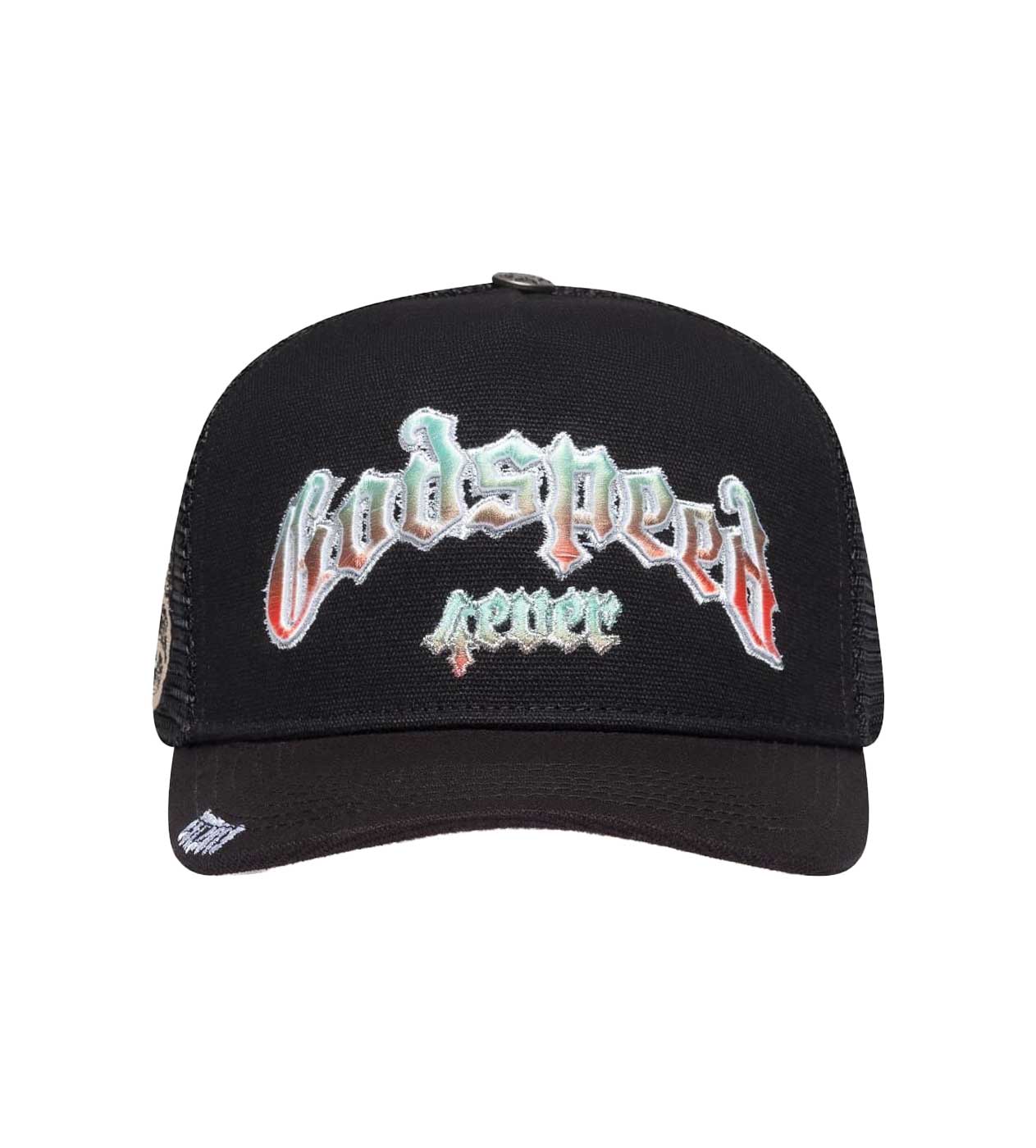 Godspeed Forever Trucker Hat Black Gradient front view