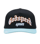 Godspeed Forever Trucker Hat Black/Light Blue/Orange