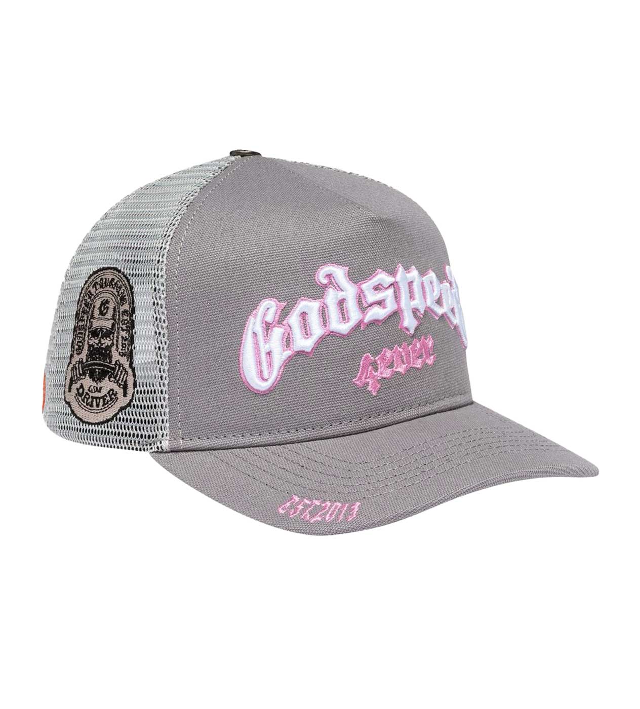 Godspeed Forever Trucker Hat Grey/Pink
