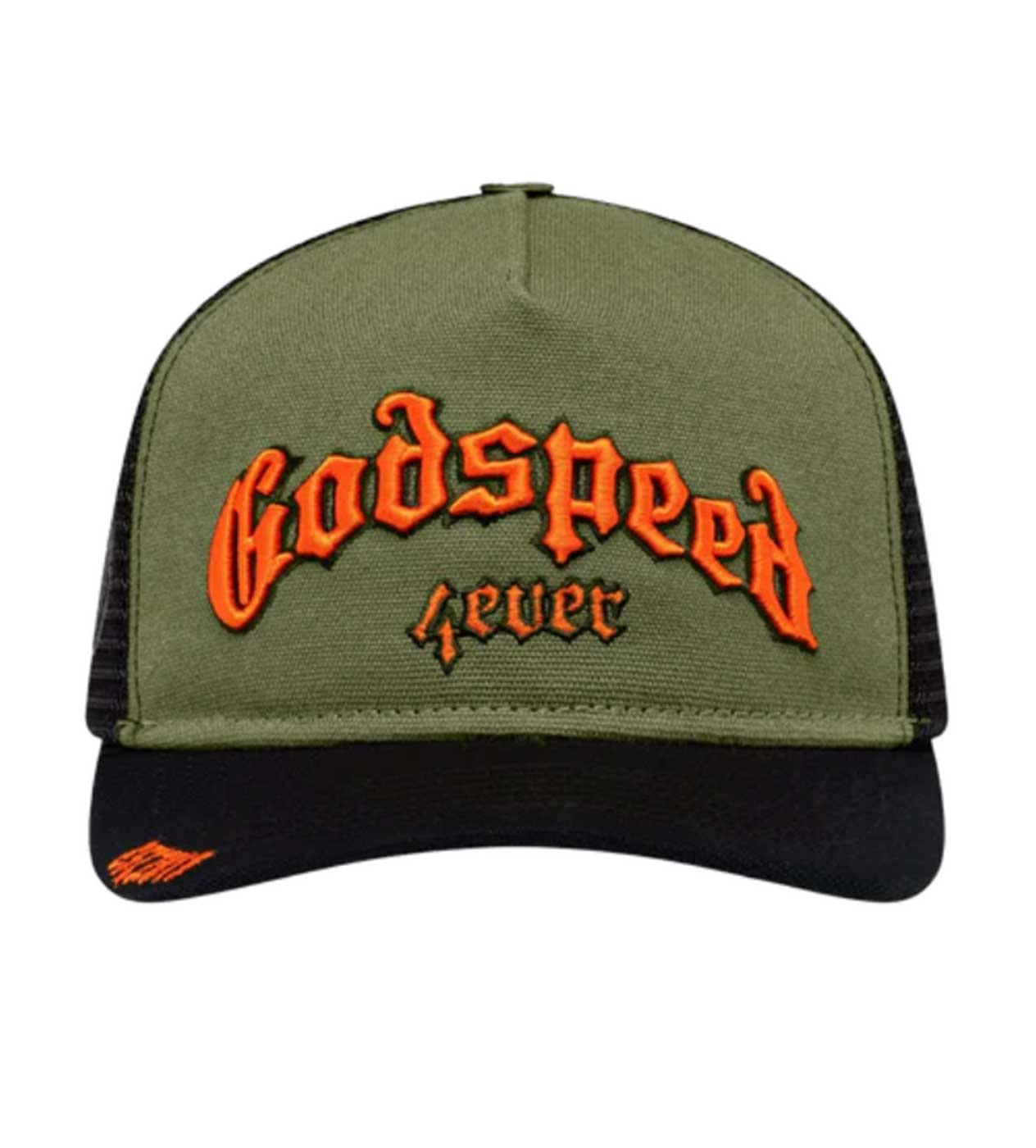 Godspeed Forever Trucker Hat Olive/Orange