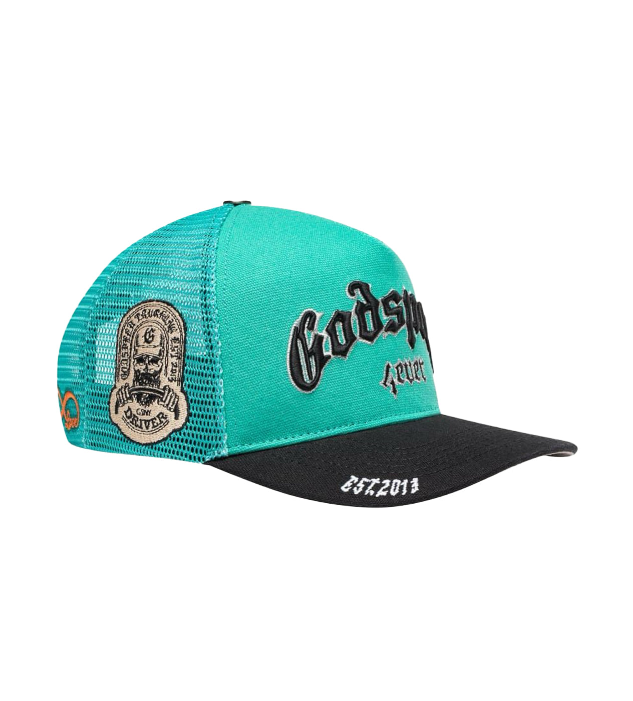 Godspeed Forever Trucker Hat Turquoise/Black – Restock AR