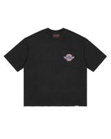 Godspeed GS Air NYC Pocket Tee Black, black pocket tee with a winged GODSPEED AIRWAYS roundel on the chest pocket, front view