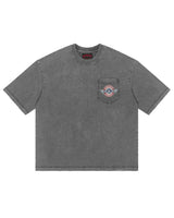 Godspeed GS Air NYC Pocket Tee grey, washed cotton pocket tee with a GODSPEED AIRWAYS roundel, front view
