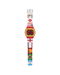 Godspeed GSWC All Nations Chrono white/red, full strap laid flat showing the national flag print