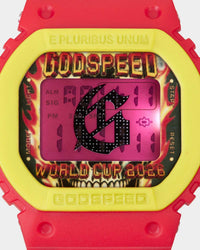 Godspeed GSWC All Nations Chrono white/red, close-up of the dial with GODSPEED and WORLD CUP 2026 lettering