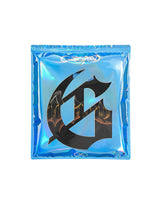 Godspeed Goldie NG Tee black, holographic blue Godspeed packaging bag with the Gothic G logo