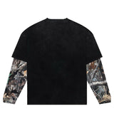 Godspeed Gone Fishing Layered L/S Tee Washed Black