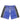 Godspeed Halftime Shorts V2 Blue Acid Wash, acid-washed royal blue French terry shorts with charcoal side panels and gothic Godspeed script, front view