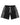 Godspeed Halftime Shorts V2 Black Acid Wash, acid-washed black French terry shorts with charcoal side panels and gothic Godspeed script, front view