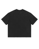 Godspeed Helipad Dreams Tee black with window and helicopter garden graphic, back