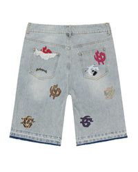 Godspeed Infinity Denim Shorts Multi Color Blue