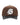 Godspeed Insignia Leather/Suede Hat chocolate brown and black, brown suede cap with a black leather brim and white embroidered Gothic G, front view