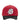 Godspeed Insignia Leather/Suede Hat red and black, red suede cap with a black leather brim and white embroidered Gothic G, front view
