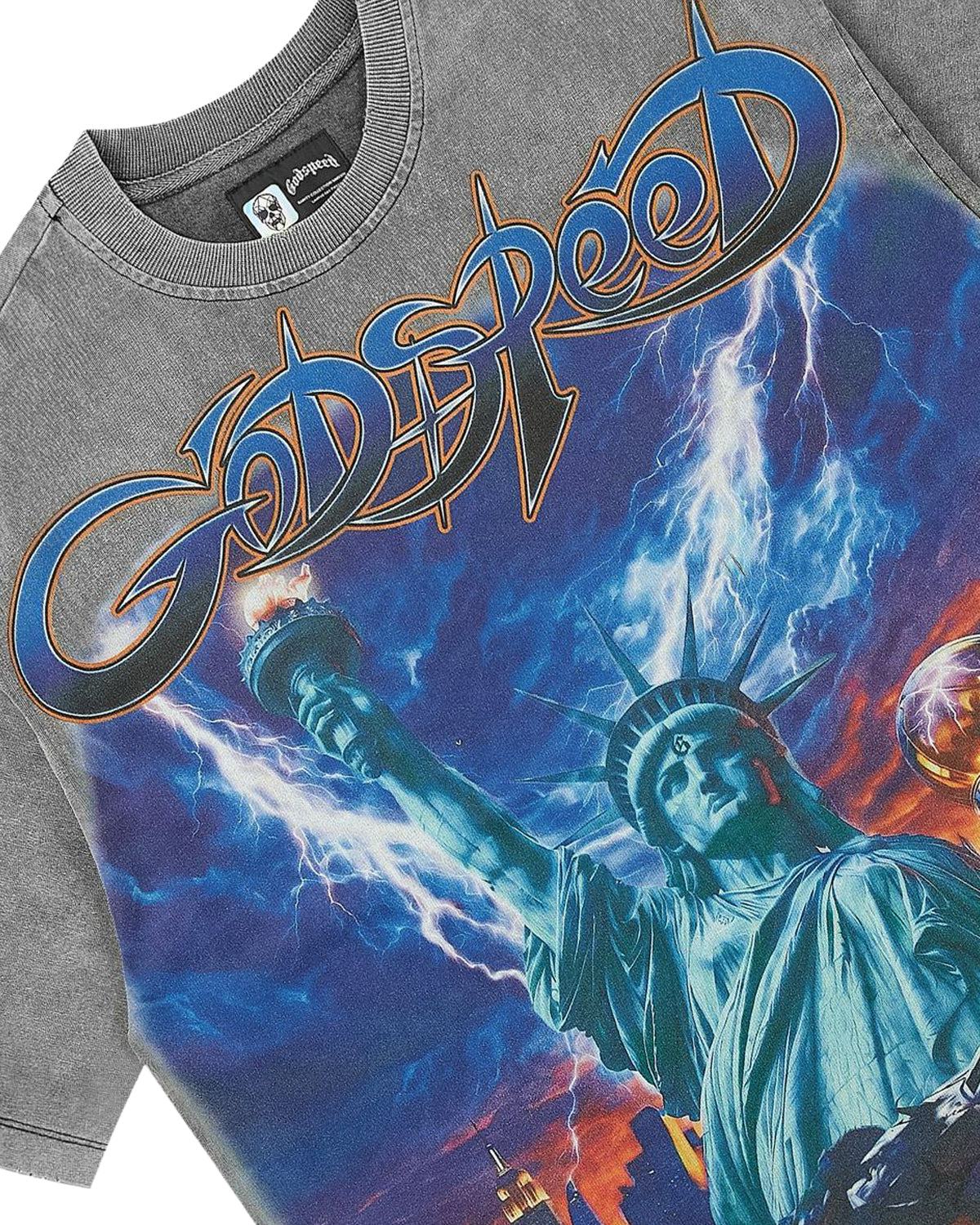 Godspeed Liberty Reigns Tee Grey Wash