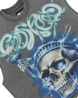 Godspeed Liberty Tears Sleeveless Tee Grey