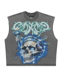 Godspeed Liberty Tears Sleeveless Tee Grey