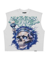 Godspeed Liberty Tears Sleeveless Tee White