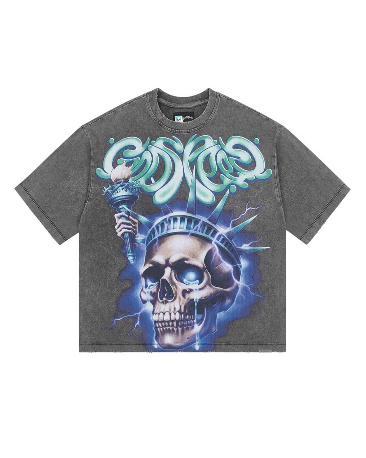 Godspeed Liberty Tears Tee Washed Grey