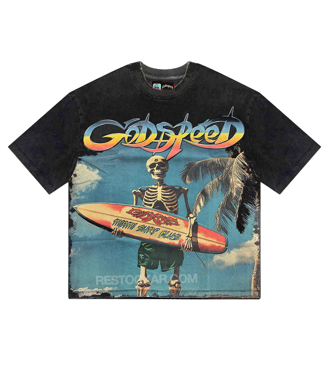 Godspeed Miami Surf Club Tee Washed Black
