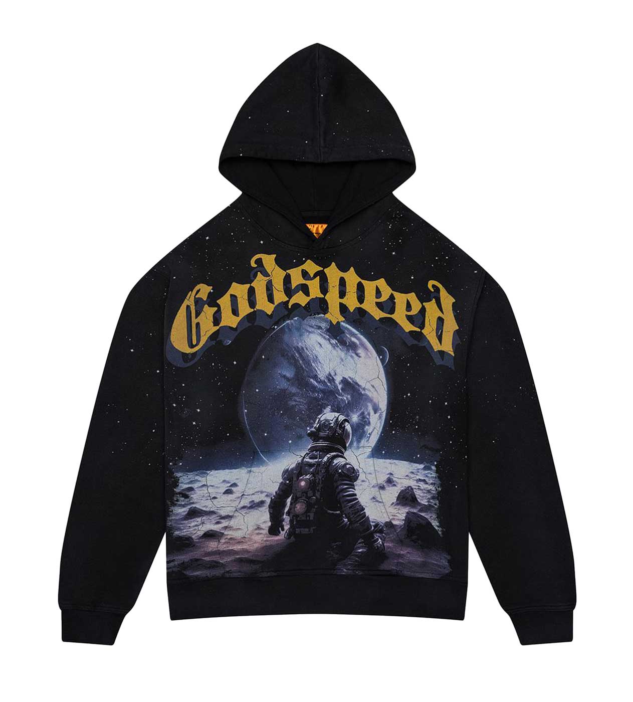 Godspeed No Looking Back Hoodie Black/Yellow front view