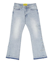 Godspeed OG Logo Flared Denim Stitched Blue